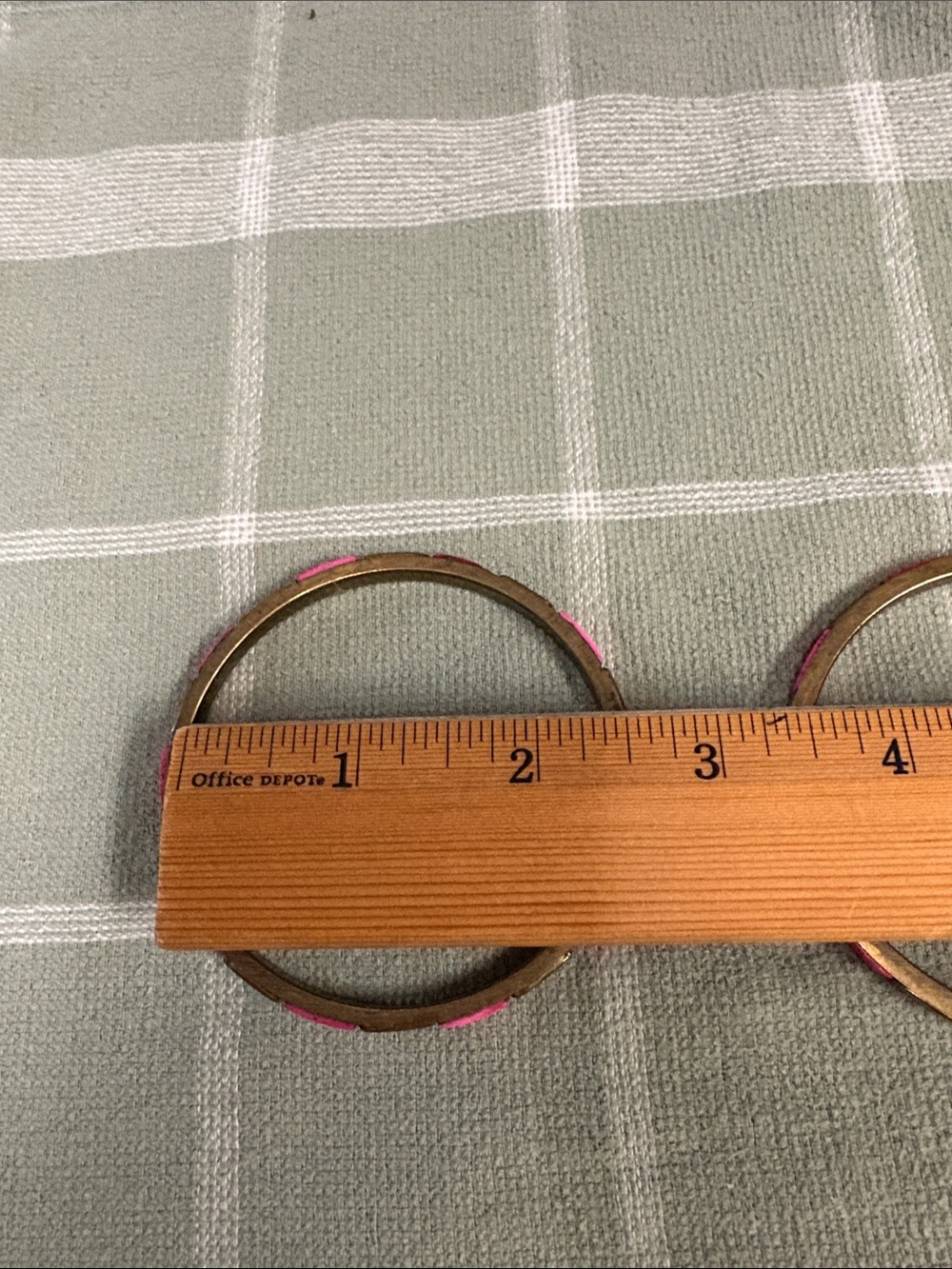 Bronze-Tone Stackable Bracelets with Pink Accents - Picture 2 of 10